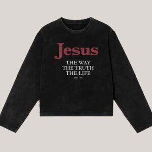 REVIVAL CLOTHING - JESUS - LONG SLEEVE - BLACK - LARGE  NWT